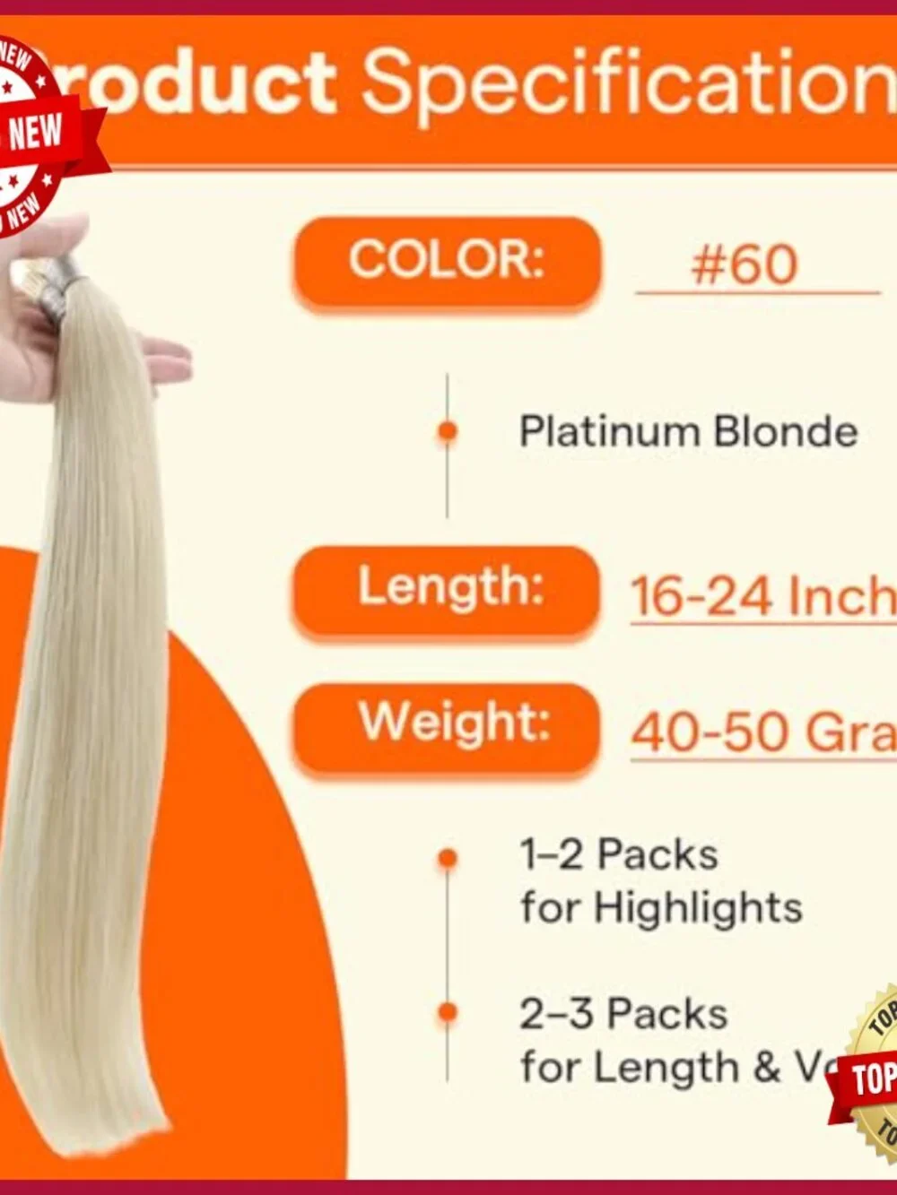 22 Inch Human Hair Extensions 40 Grams Pre Bonded Remy Hair Length